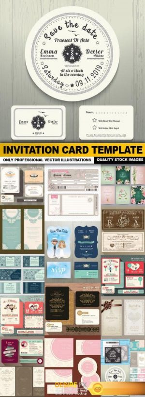 Invitation Card Template – 20 Vector