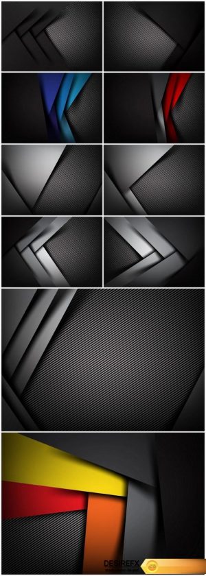 Abstract background dark with carbon fiber texture vector illustration – 10xEPS Vector Stock