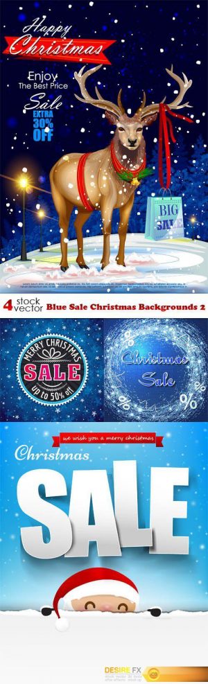 Vectors – Blue Sale Christmas Backgrounds 2