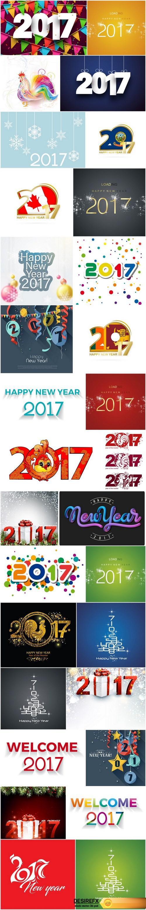 New Year Design 2017 part 8 – Set of 30xEPS Professional Vector Stock