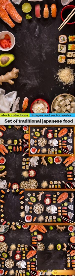 Set of traditional japanese food, 10 x UHQ JPEG