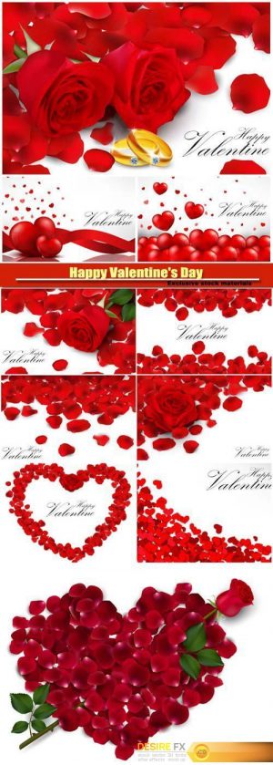 Happy Valentine’s Day vector, hearts, romance, love #16