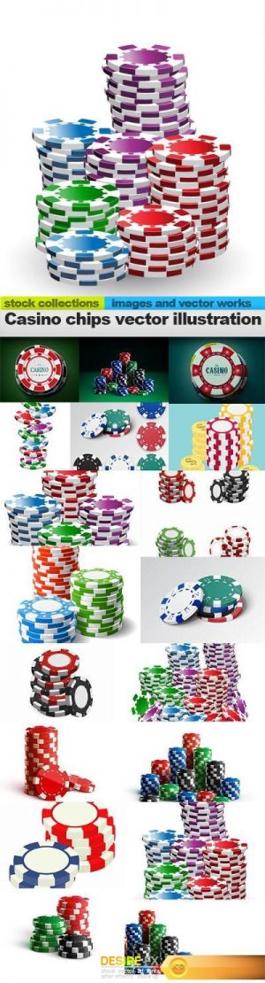 Casino chips vector illustration, 18 x EPS