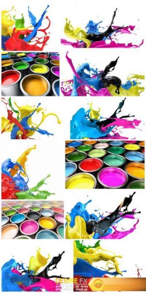 Splashing colors – Set of 12xUHQ JPEG Professional Stock Images