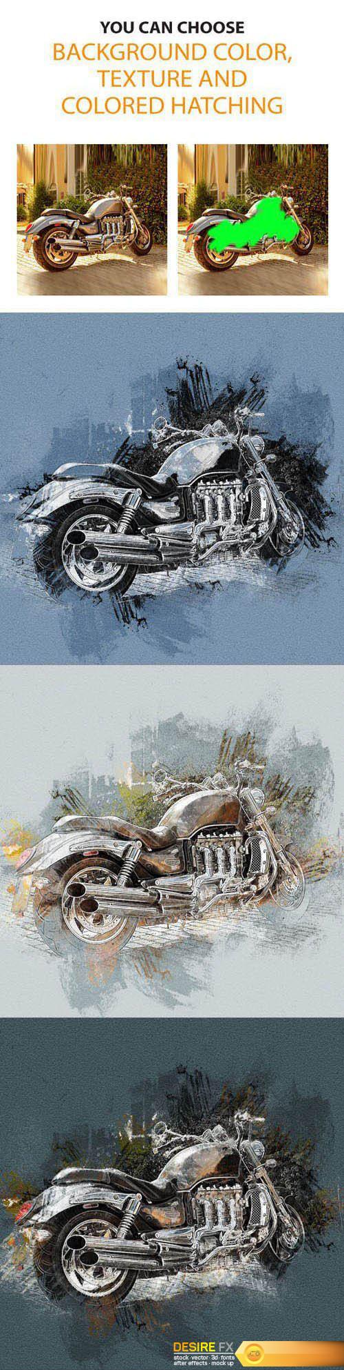 GraphicRiver – Sketch Charcoal and Chalk Photoshop Action