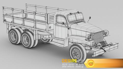 3D Model – US Army Truck GMC CCKW LWB 353 – D