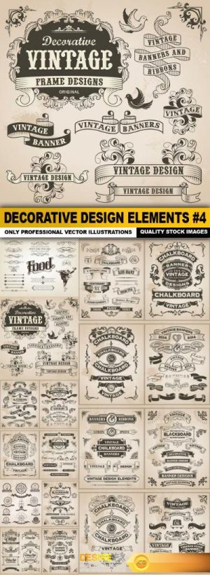 Decorative Design Elements #4 – 18 Vector