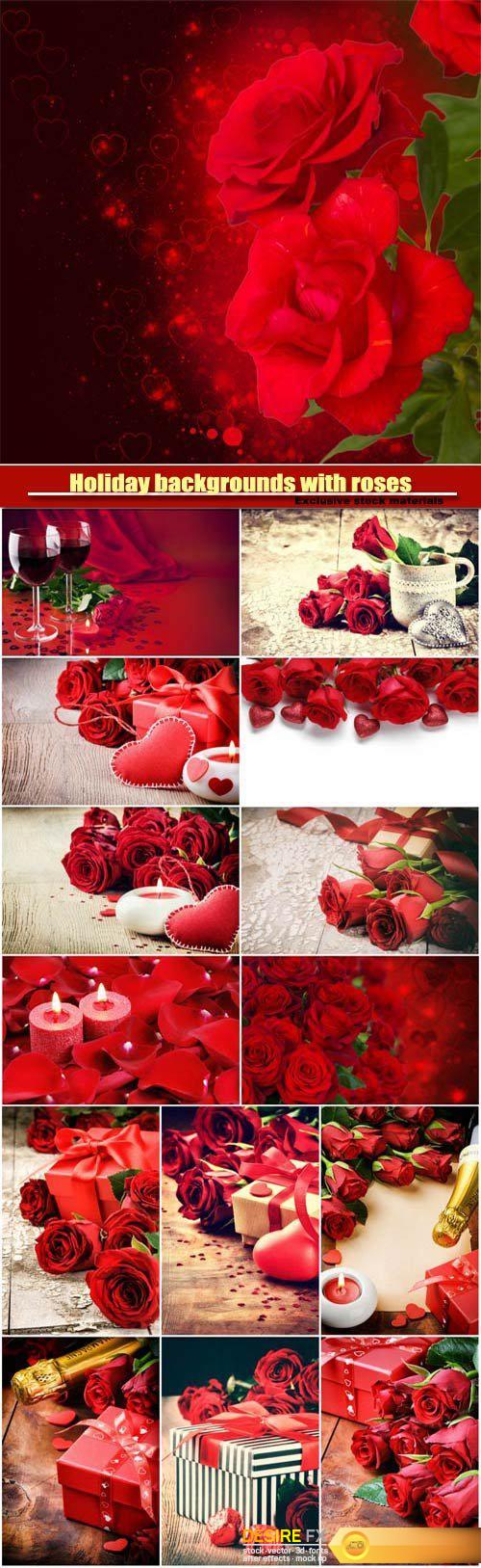 Holiday backgrounds with roses