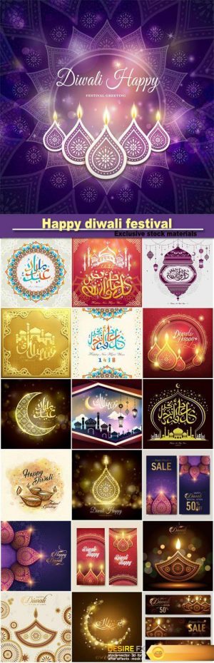 Happy diwali festival greeting card