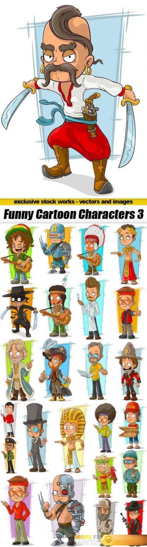 Funny Cartoon Characters 3 – 25xEPS