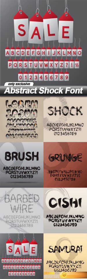 Abstract Shock Font – 8 EPS