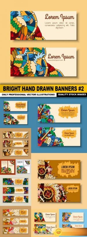 Bright Hand Drawn Banners #2 – 10 Vector