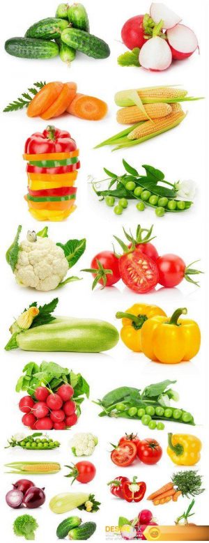Collection of vegetables isolated on the white background 4X JPEG