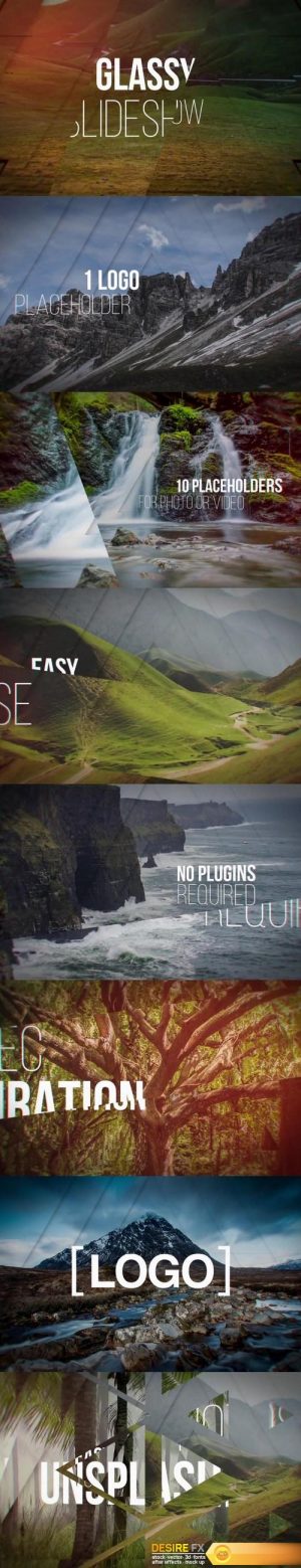 Glassy Slideshow After Effects Templates