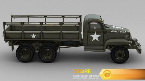 3D Model – US Army Truck GMC CCKW LWB 353 – D