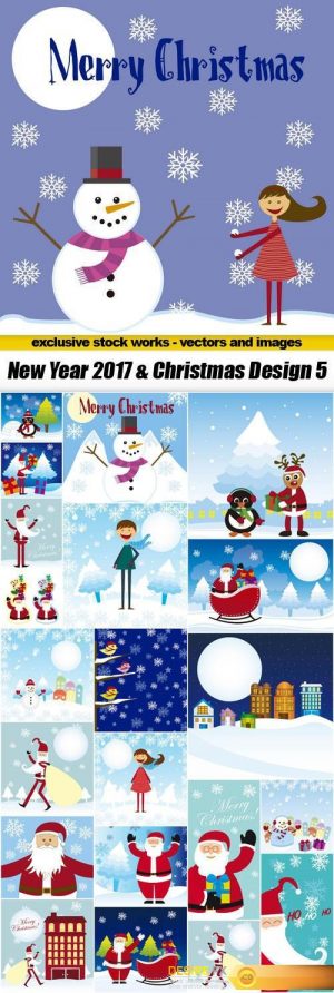 New Year 2017 & Christmas Design 5 – Vector Stock, 22xEPS