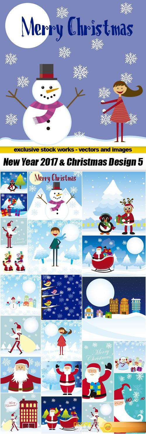 New Year 2017 & Christmas Design 5 – Vector Stock, 22xEPS
