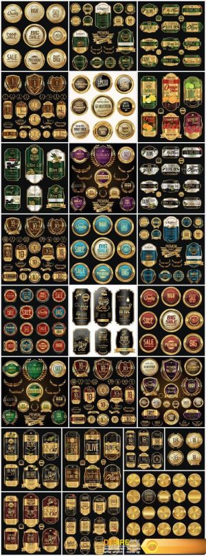 Gold Labels & Badges – 25xEPS
