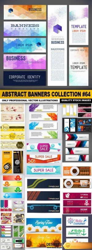 Abstract Banners Collection #64 – 25 Vectors