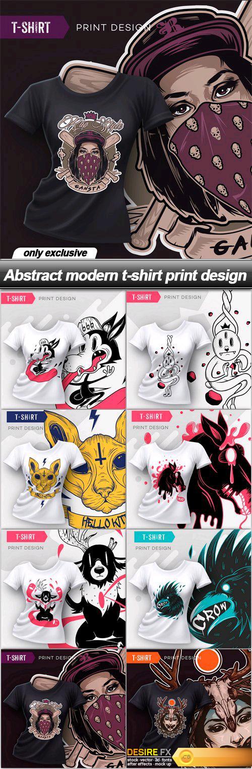 Abstract modern t-shirt print design – 8 EPS