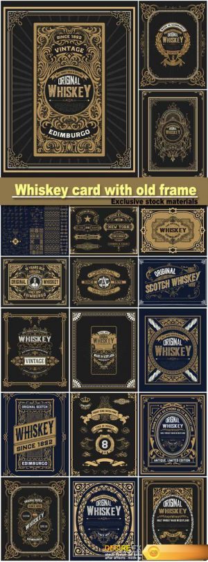 Whiskey card with old frame