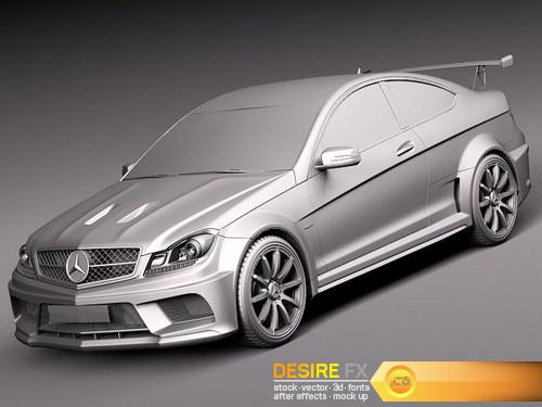 Mercedes-Benz C63 AMG Black Series 2012 3D Model