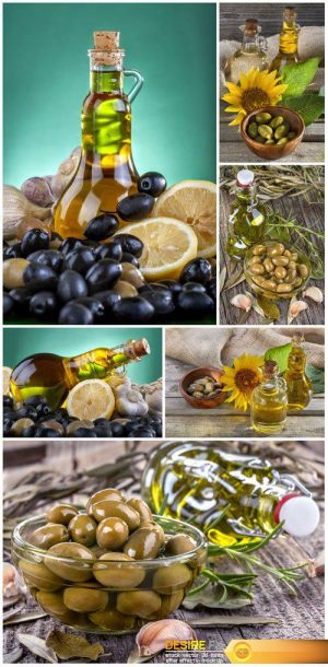 Delicious olives and olive oil