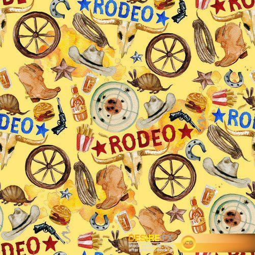 Rodeo american cowboy seamless background 10X JPEG
