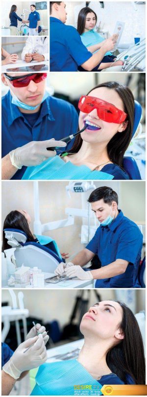 New teeth and a perfect smile, dentist fixes the dental filling 6X JPEG