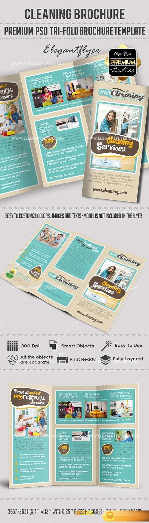 Cleaning Services – Premium Tri-Fold PSD Brochure Template