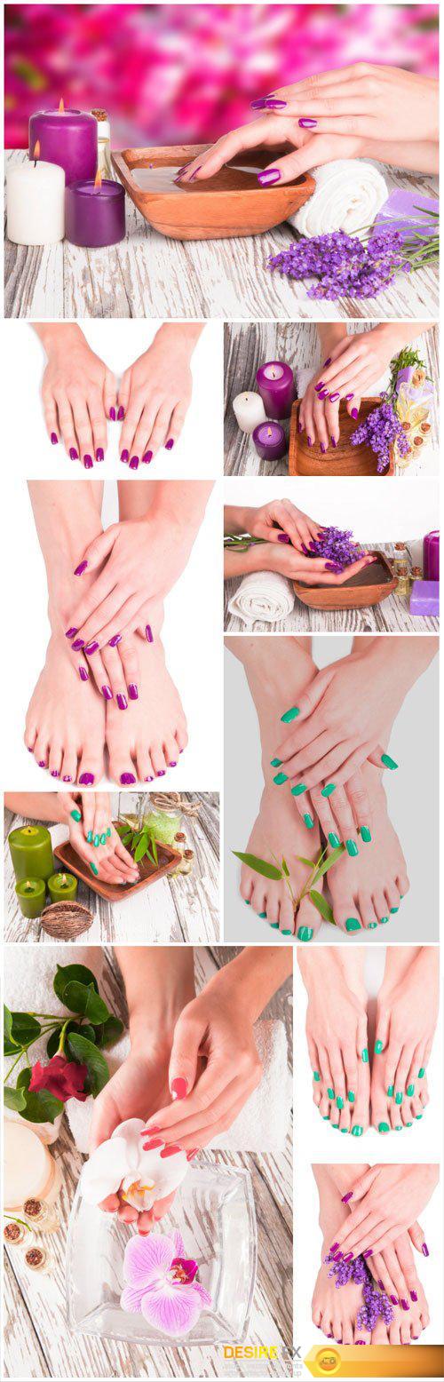 Manicures and beautiful pedicures, hand and foot