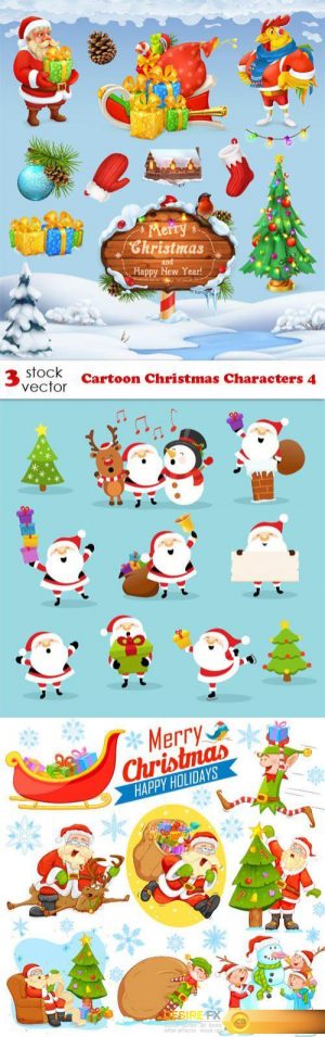 Vectors – Cartoon Christmas Characters 4