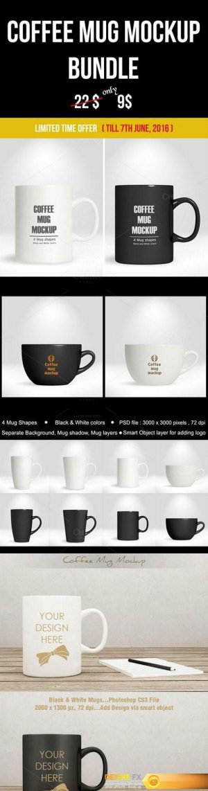 Coffee mug mockup bundle – 706765