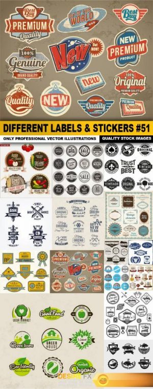 Different Labels & Stickers #51 – 15 Vector