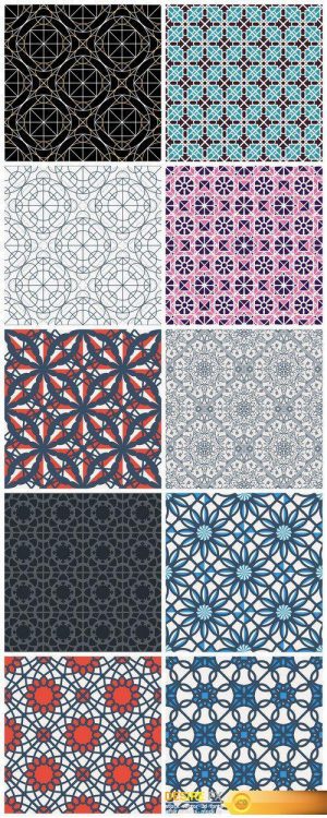 Seamless texture with arabic geometric ornament and mosaic 10X EPS