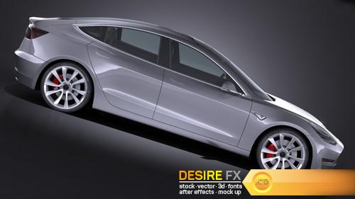 Tesla Model 3 2018 3D Model