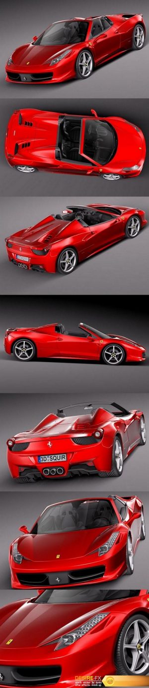 Ferrari 458 Spider 2013 3D Model