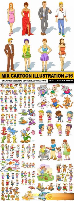 Mix cartoon Illustration #16 – 25 Vector