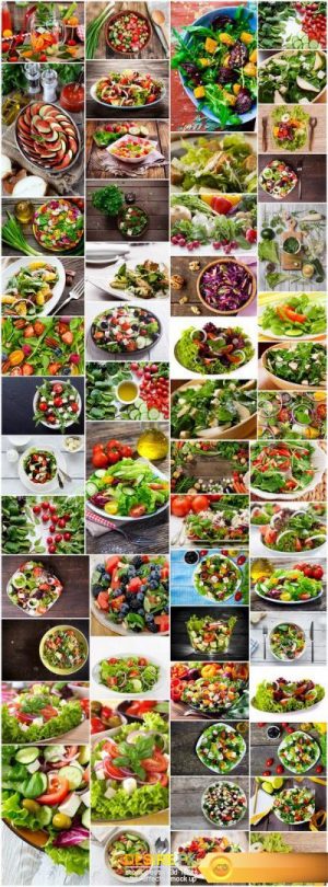 Healthy food – Fresh salad – Set of 54xUHQ JPEG Professional Stock Images