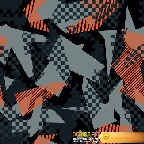 Abstract seamless pattern with geometric elements 8X EPS