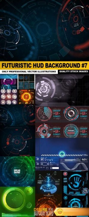 Futuristic HUD Background #7 – 15 Vector