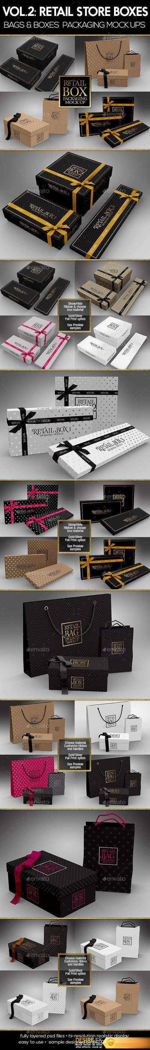 GraphicRiver – Retail Boxes Vol.2: Bag & Box Packaging Mock Ups – 19346258