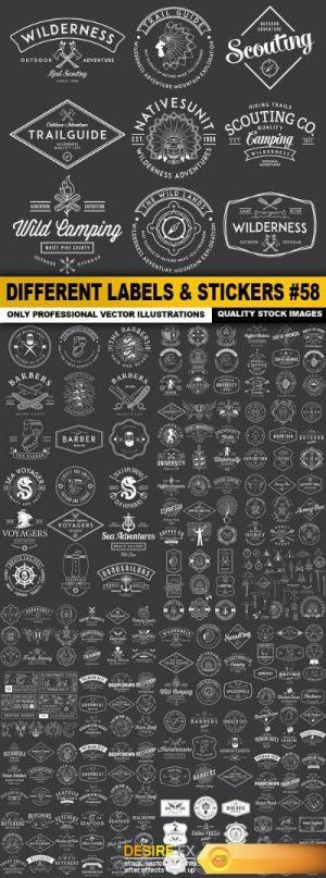 Different Labels & Stickers #58 – 25 Vector