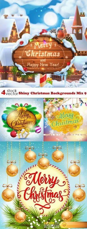 Vectors – Shiny Christmas Backgrounds Mix 9
