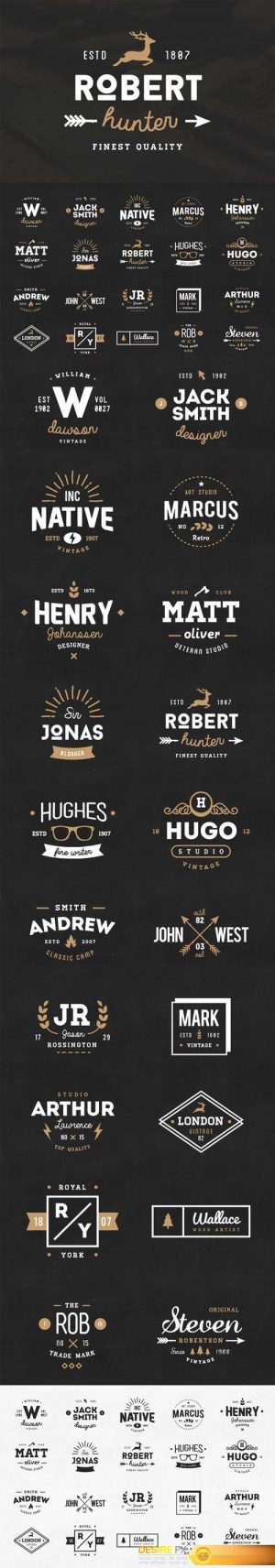 20 Vintage Logos & Badges Vol 01 – Creativemarket 102822