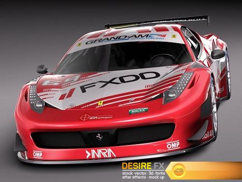 3D Model Ferrari 458 GT3 Race Car 2014