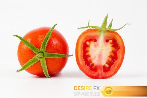 Fresh tomato on wooden background 8X JPEG