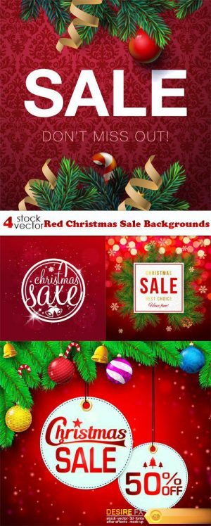 Vectors – Red Christmas Sale Backgrounds