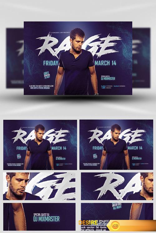 Flyer Template – Blue Rage Party