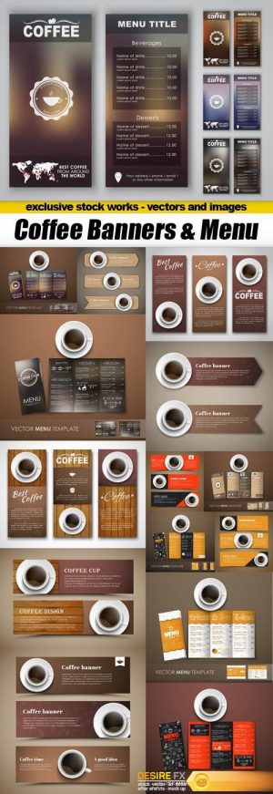 Coffee Banners & Menu – 15xEPS